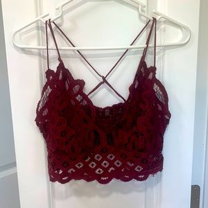 Free people adella bralette burgundy